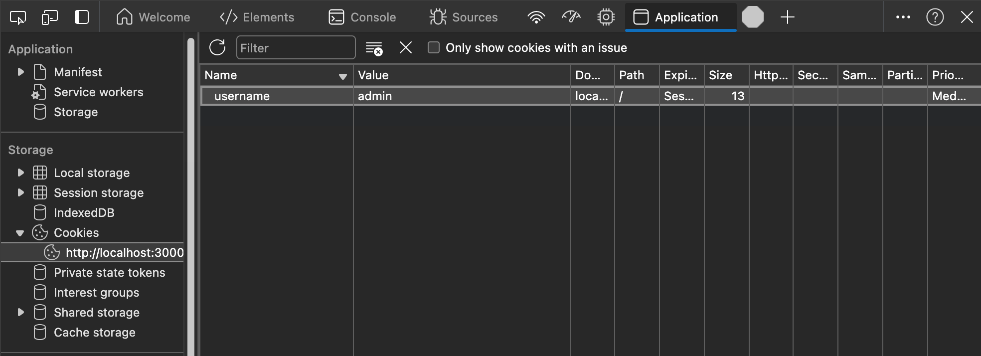 Cookies in browser